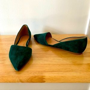 J.Crew Green Suede Flats